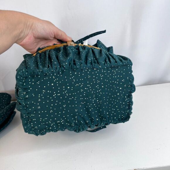 Christmas Country Farmhouse Basket Hot Pads Gift Set Sewing Notions Picnic - Picture 5 of 13